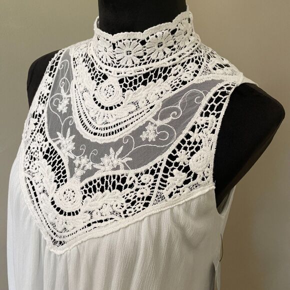NEW Lulus Mini Dress Lined White Lace Dress Size Small Open Back Sleeveless - Picture 14 of 15